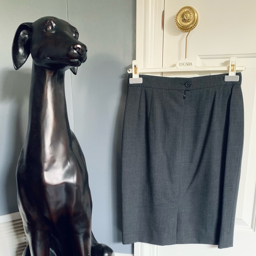 Vintage Gray Escada Pencil Skirt Size 36